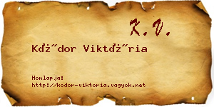 Kódor Viktória névjegykártya